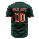 Custom Green Baseball Jersey (With Red Color)