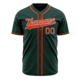 Custom Green Baseball Jersey (With Red Color)