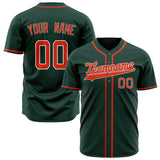 Custom Green Baseball Jersey (With Red Color)