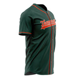 Custom Green Baseball Jersey (With Red Color)