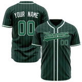 Custom Green Baseball Jersey (With Kelly Green White Pinstripe)