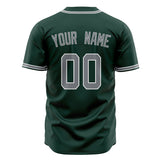 Custom Green Baseball Jersey (With Gray Color)