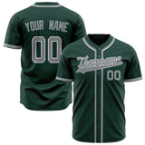 Custom Green Baseball Jersey (With Gray Color)