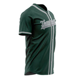 Custom Green Baseball Jersey (With Gray Color)