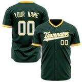 Custom Green Baseball Jersey (With White Color)