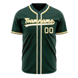 Custom Green Baseball Jersey (With White Color)