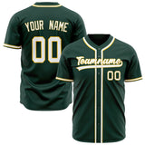 Custom Green Baseball Jersey (With White Color)