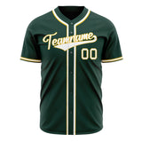 Custom Green Baseball Jersey (With White Color)