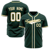 Custom Green Baseball Jersey (With White Color)