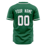 Custom Kelly Green Baseball Jersey (With White Color)