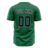 Custom Kelly Green Baseball Jersey (With Black Color)