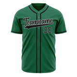 Custom Kelly Green Baseball Jersey (With Black Color)