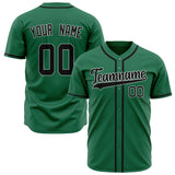 Custom Kelly Green Baseball Jersey (With Black Color)