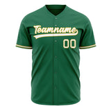 Custom Kelly Green Baseball Jersey (With White Color)