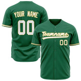 Custom Kelly Green Baseball Jersey (With White Color)