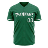 Custom Kelly Green Baseball Jersey (With White Color)