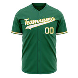 Custom Kelly Green Baseball Jersey (With White Color)