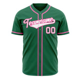 Custom Kelly Green Baseball Jersey (With White Color)