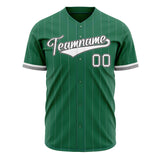 Custom Kelly Green Baseball Jersey (With White White Pinstripe)