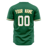 Custom Kelly Green Baseball Jersey (With White Color)