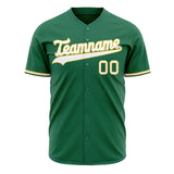 Custom Kelly Green Baseball Jersey (With White Color)