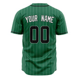 Custom Kelly Green Baseball Jersey (With Black White Pinstripe)