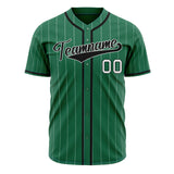 Custom Kelly Green Baseball Jersey (With Black White Pinstripe)