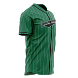 Custom Kelly Green Baseball Jersey (With Black White Pinstripe)