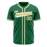 Custom Kelly Green Baseball Jersey (With White Color)