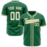 Custom Kelly Green Baseball Jersey (With White Color)