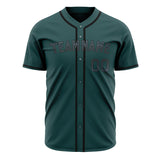 Custom Midnight Green Baseball Jersey (With Black Color)