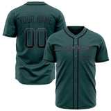 Custom Midnight Green Baseball Jersey (With Black Color)