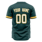 Custom Midnight Green Baseball Jersey (With White Color)