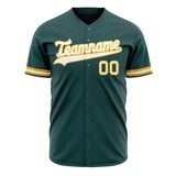 Custom Midnight Green Baseball Jersey (With White Color)