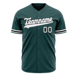 Custom Midnight Green Baseball Jersey (With White Color)