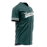 Custom Midnight Green Baseball Jersey (With White Color)