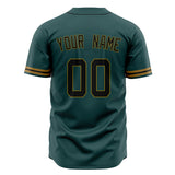 Custom Midnight Green Baseball Jersey (With Black Color)