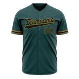 Custom Midnight Green Baseball Jersey (With Black Color)