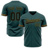 Custom Midnight Green Baseball Jersey (With Black Color)