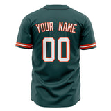 Custom Midnight Green Baseball Jersey (With White Color)