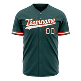 Custom Midnight Green Baseball Jersey (With White Color)