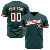 Custom Midnight Green Baseball Jersey (With White Color)