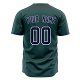 Custom Midnight Green Baseball Jersey (With Navy Color)