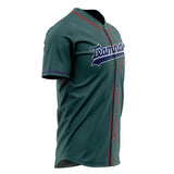 Custom Midnight Green Baseball Jersey (With Navy Color)