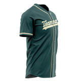 Custom Midnight Green Baseball Jersey (With Cream Color)