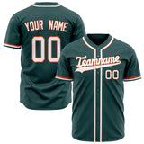 Custom Midnight Green Baseball Jersey (With White Color)