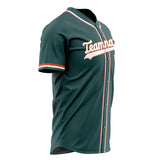 Custom Midnight Green Baseball Jersey (With White Color)