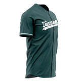 Custom Midnight Green Baseball Jersey (With White Color)