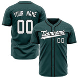 Custom Midnight Green Baseball Jersey (With White Color)