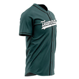 Custom Midnight Green Baseball Jersey (With White Color)